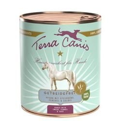 Pack de 6 latas de Terra Canis de 800gr cada una. Sin cereales, sabor a caballo