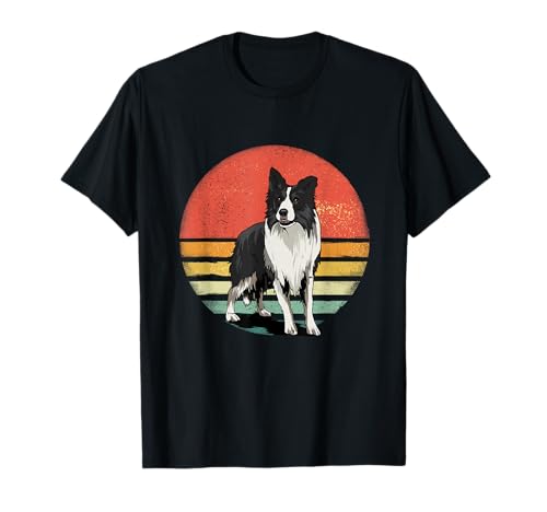 Border Collie Camisa Retro Border Collie Perro Pet Collie Amante Camiseta