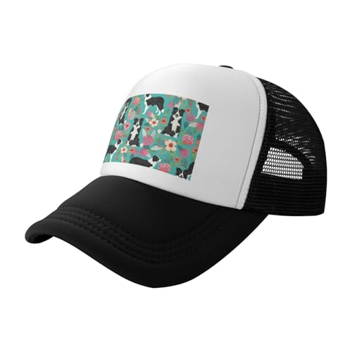 BBEXJIGY Border Collie - Gorra de béisbol con estampado floral para hombres y...