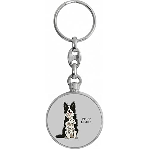 Toff London Llavero Perro Border Collie Blanco Negro
