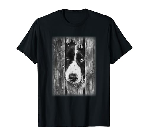 Camiseta Border Collie en blanco y negro con un Border Collie Camiseta
