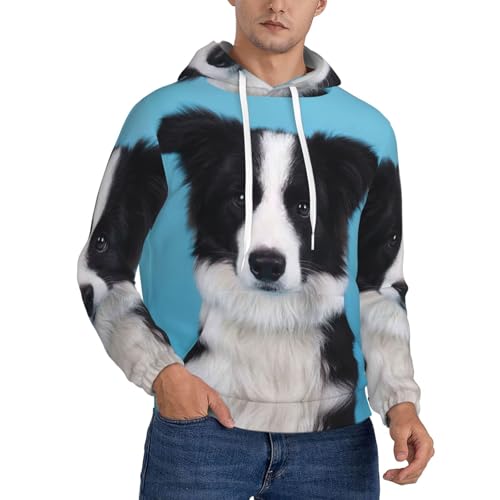 JEJEA Border Collie - Sudadera informal con capucha para hombre, de manga larga,...