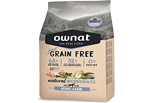 Ownat Dog Just Grain Free Adult Lamb, Cordero, 14 kg (Paquete de 1)
