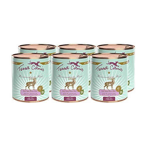 Pack de 6 latas de Terra Canis de 800gr cada una. Sin cereales, sabor a venado