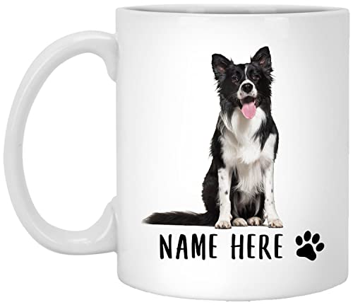 501 Café Taza Border Collie Sentado Texto Personalizado Tazas Diseños Tazas...