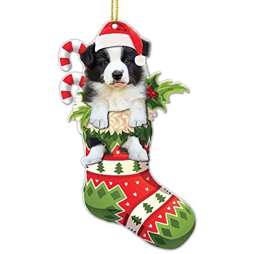 Border Collie Adorno para árbol de Navidad, idea de regalo para amantes de...