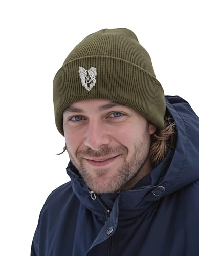 The House Of Dog: Border Collie - Gorro de esquí unisex con puños y diseño...
