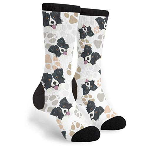 501 Patas De Perro Border Collie Unisex Calcetines Atléticos De Tripulación...