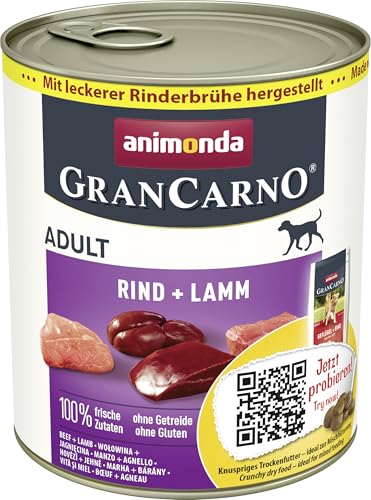 GranCarno Comida húmeda para Perros con Ternera + Cordero (6 x 800 g), Comida...