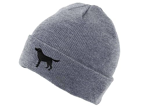 The House Of Dog: Gorro de esquí unisex con puños y diseño bordado, gris,...