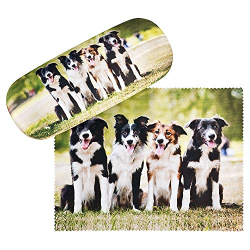 VON LILIENFELD Estuche Gafas Perro Border Collies Funda Ligeramente Estable...