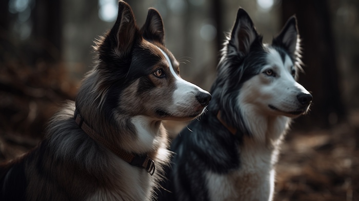Border Collie y Husky