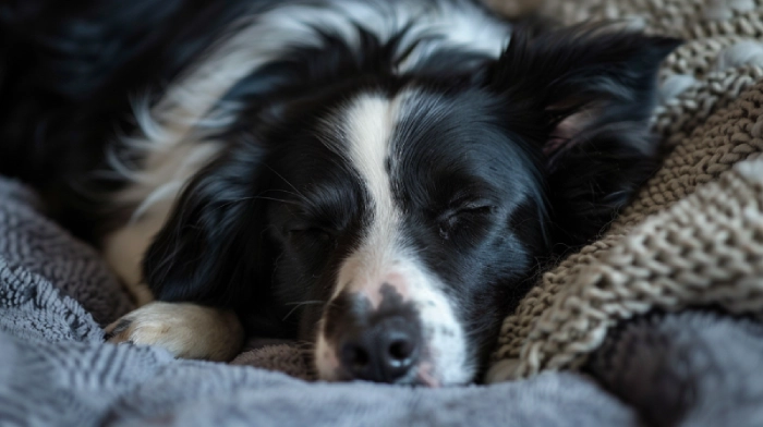 Border collie durmiendo